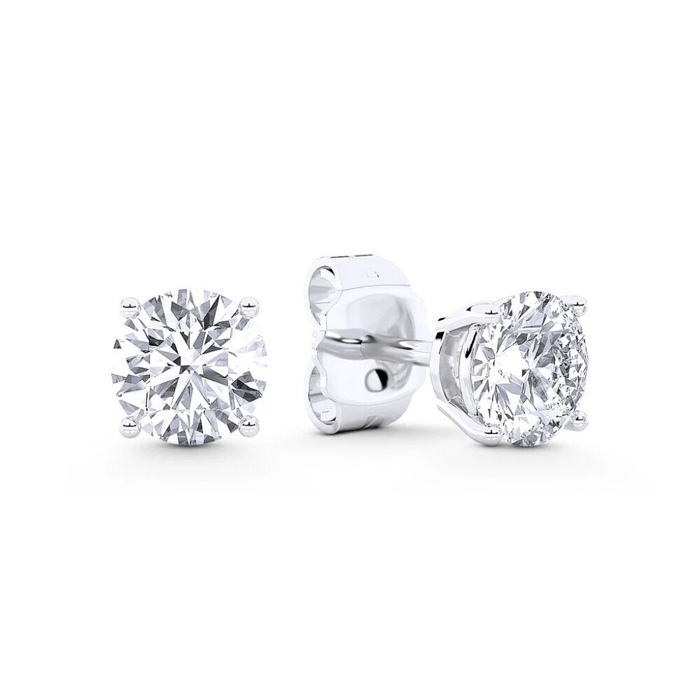 2.00ct Lab Grown Diamond Round Brilliant 4-Prong Stud Earrings in 14k White Gold